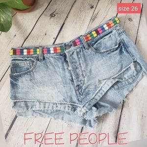 Free People Elliot Embroidered Shorts size 26